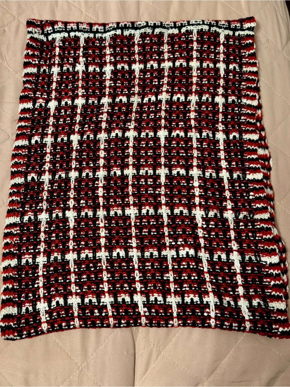 NWOT BCX Juniors' Plaid Knit Neck Warmer Scarf Size OS